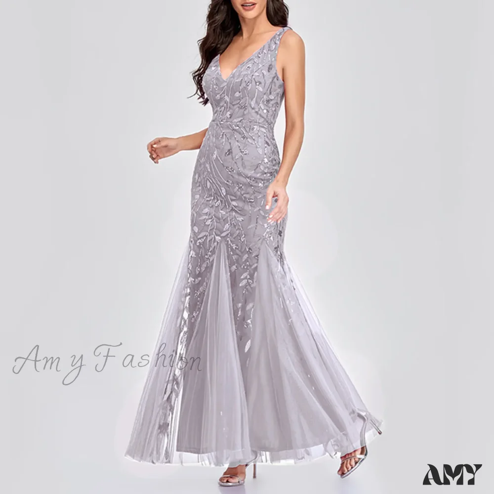 New Square-Collar Sequined Long-Sleeve Ruffle Hem Bodycon Evening Party Vestidos Dress - Image 9