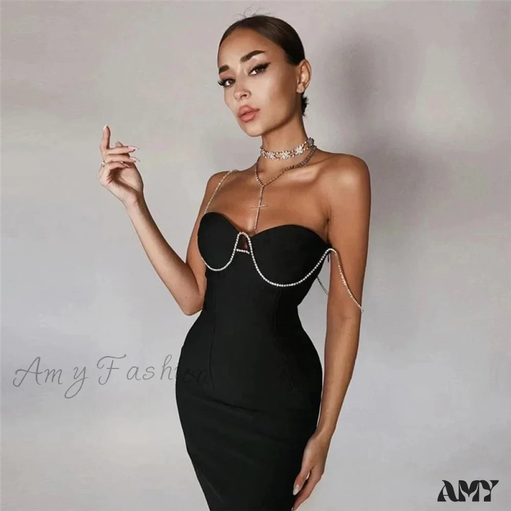 Amy Fashion - Diamonds Sheath Bandage Dress - Image 2