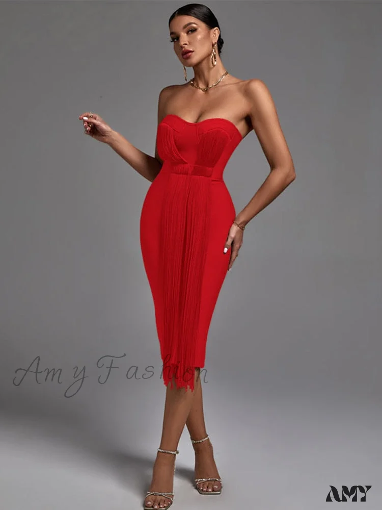 Amy Fashion - New Women Green Bandage Dress - Image 10