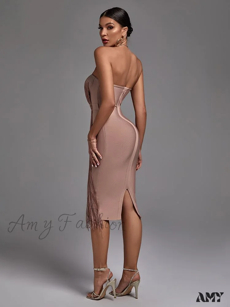 Amy Fashion - New Women Green Bandage Dress - Image 4
