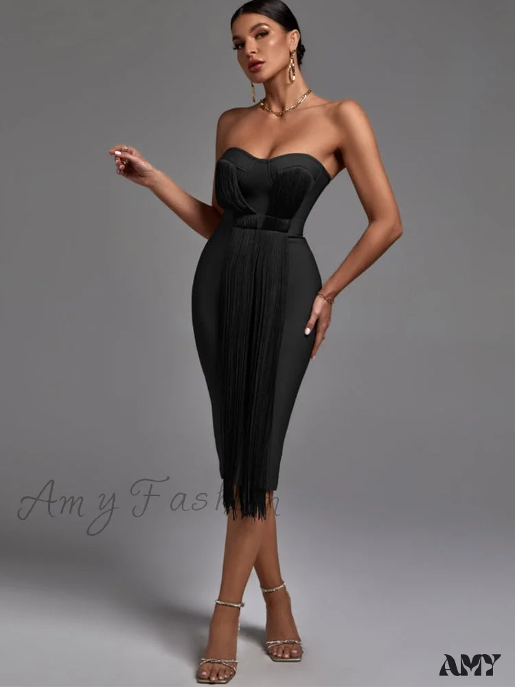 Amy Fashion - New Women Green Bandage Dress - Image 6