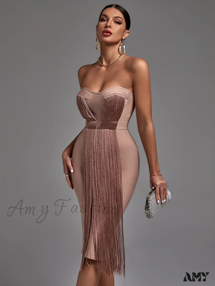 Amy Fashion - New Women Green Bandage Dress - Image 9