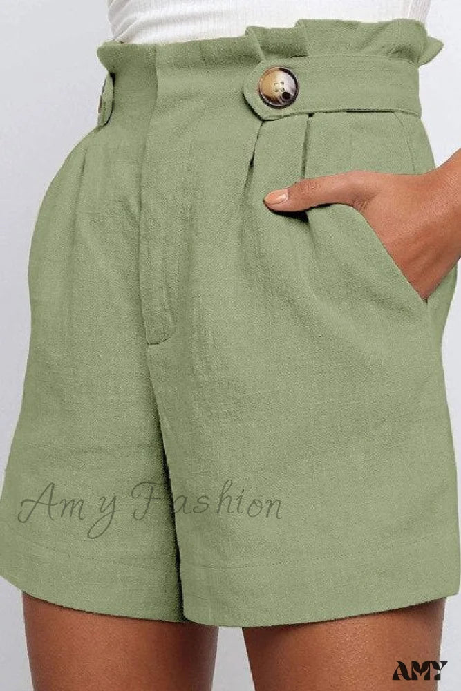Amy Fashion - Fashion Loose Cotton Linen Shorts - Image 4