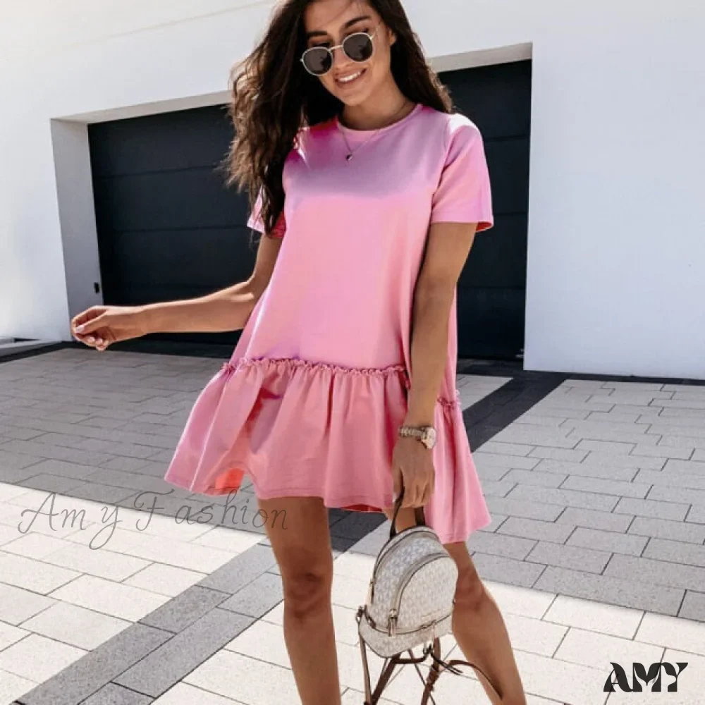 Amy Fashion - O-neck White Black Ruffles Big Hem Dresses - Image 2