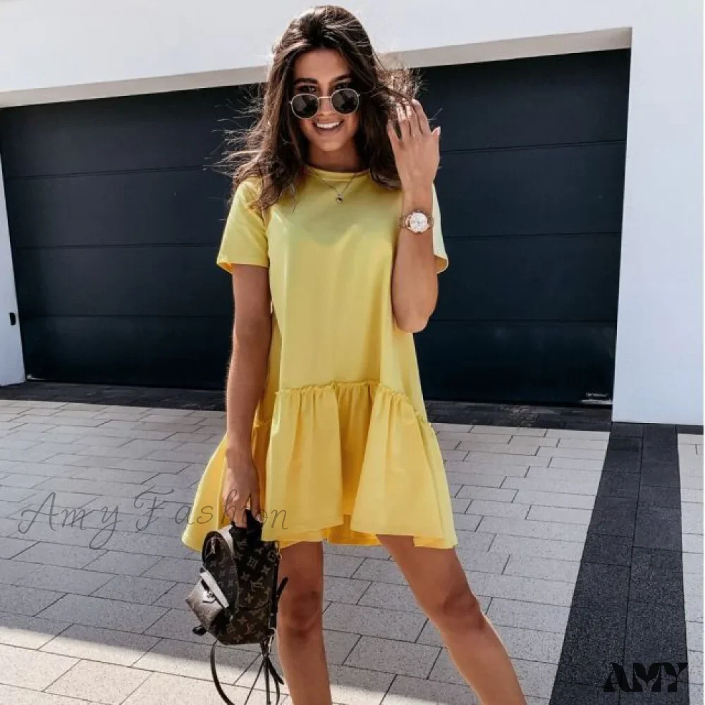 Amy Fashion - O-neck White Black Ruffles Big Hem Dresses - Image 3
