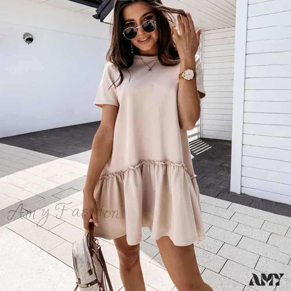 Amy Fashion - O-neck White Black Ruffles Big Hem Dresses - Image 4
