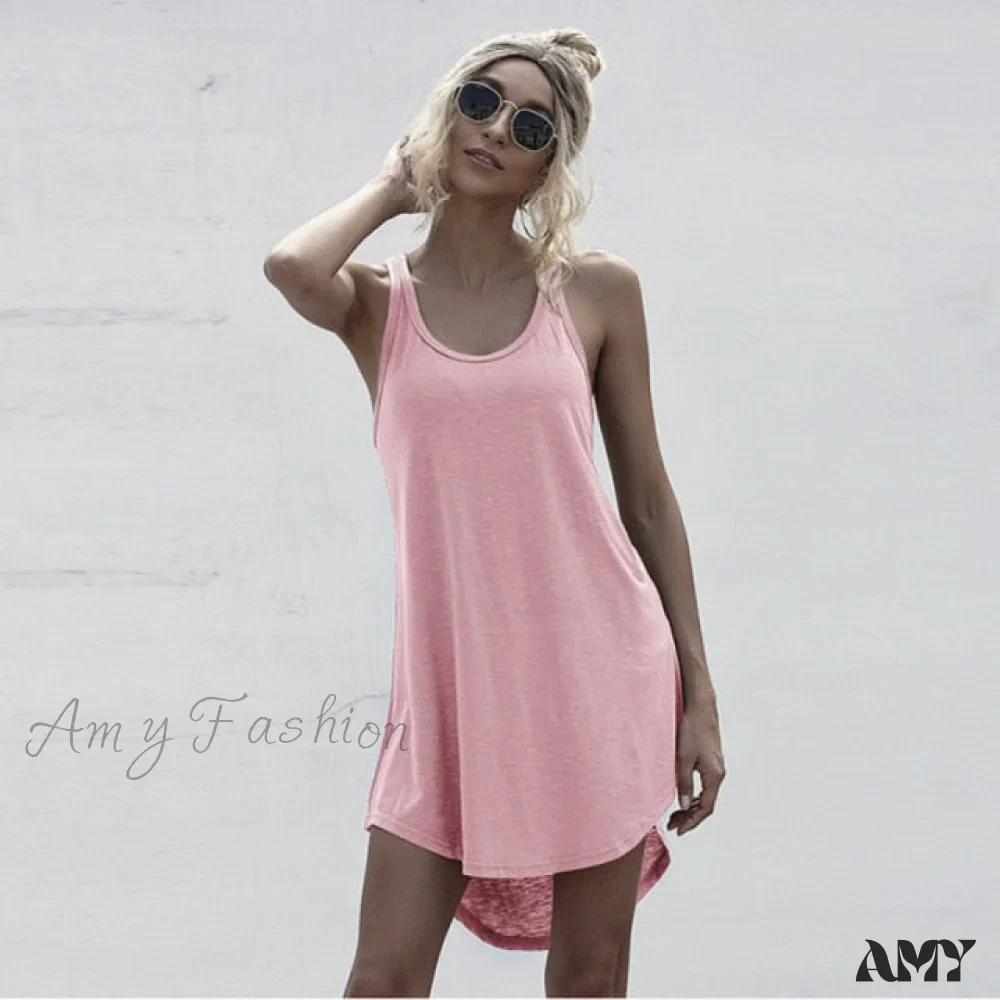 Amy Fashion - Off Shoulder Asymmetrical Cotton Mini Dress - Image 9
