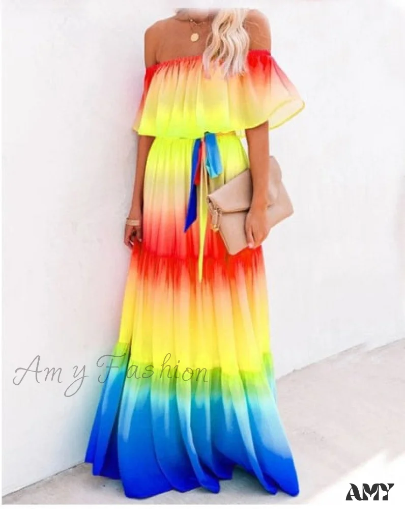 Amy Fashion - Long Floral Print Casual Elegant Party Dresses - Image 5