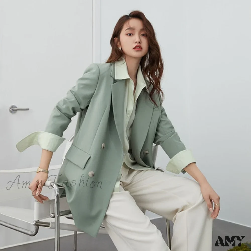 Amy Fashion - Office Ladies Casual White Blazer - Image 3