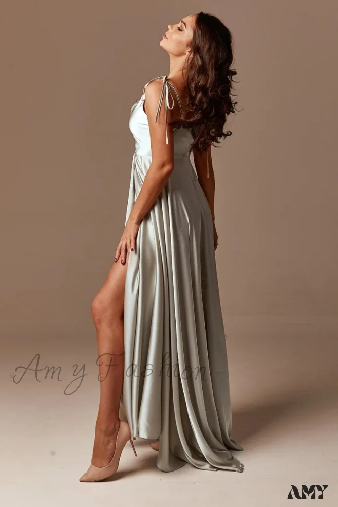 Amy Fashion - Open Back Sexy Side Slit Spaghetti Strap Evening Party Dress - Image 32