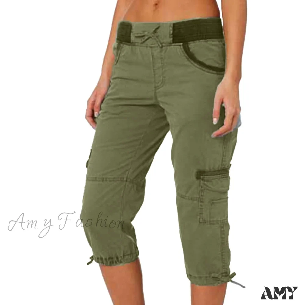 Amy Fashion - Overalls Thin Loose Cargo Shorts Pantalones - Image 5