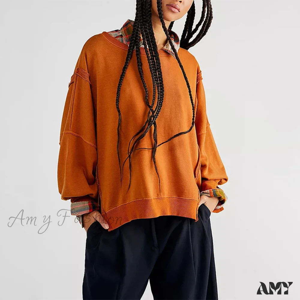 Amy Fashion - 100% Cotton Long Sleeve Pullover Sweatshirts - Image 4