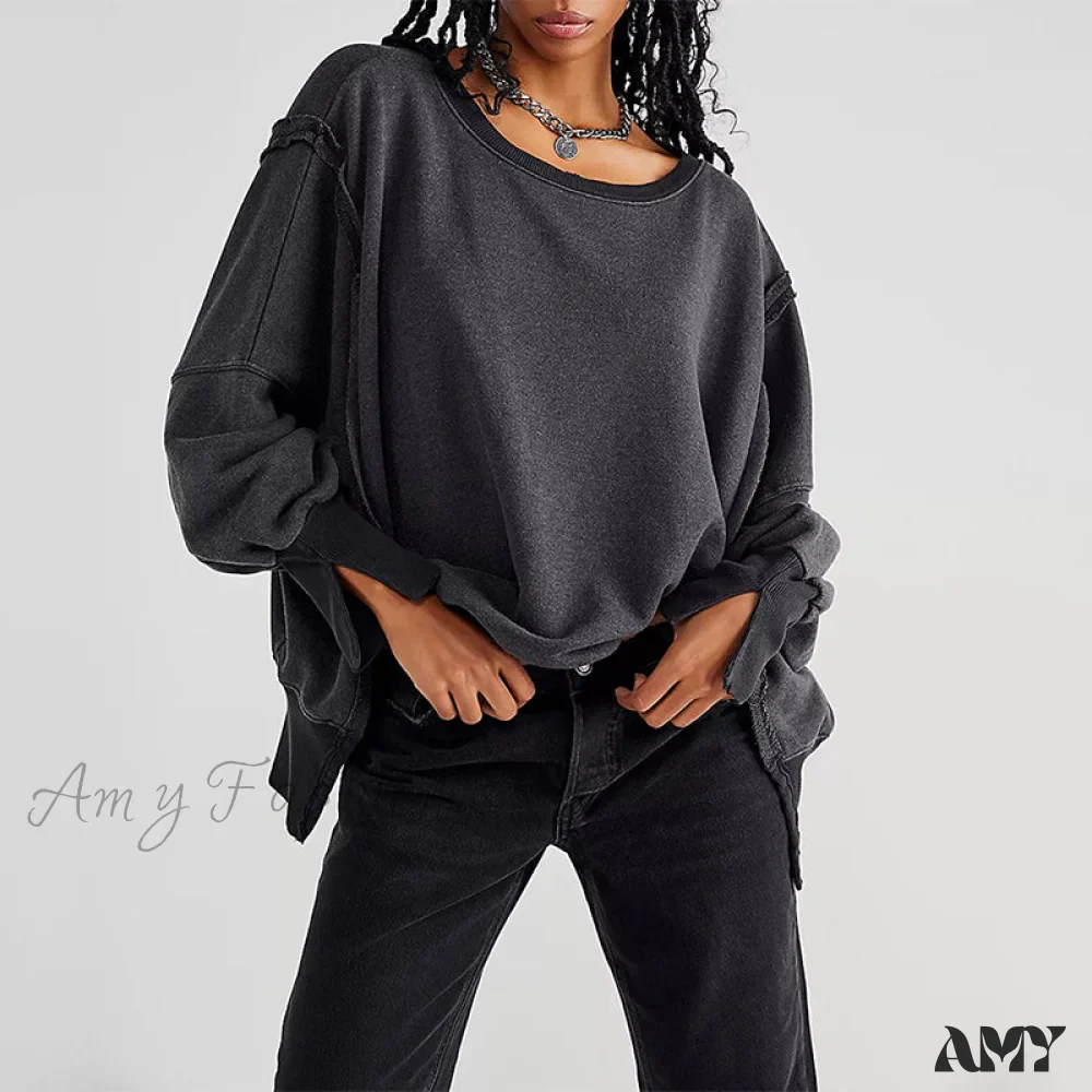 Amy Fashion - 100% Cotton Long Sleeve Pullover Sweatshirts - Image 5