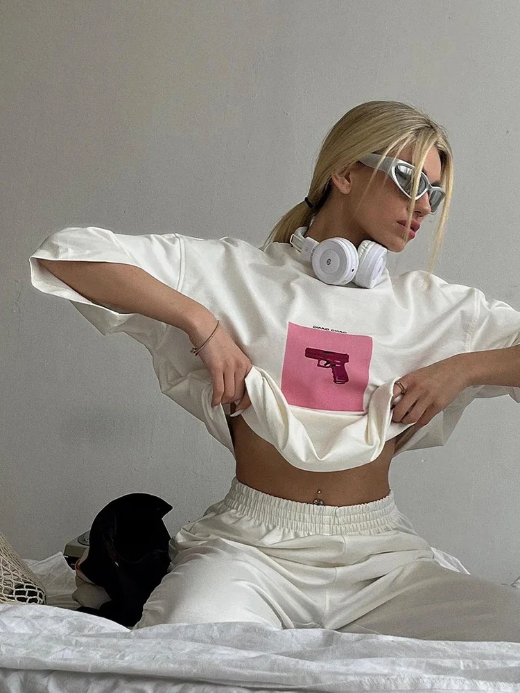 Oversized Graphic Cotton Crewneck T-shirt