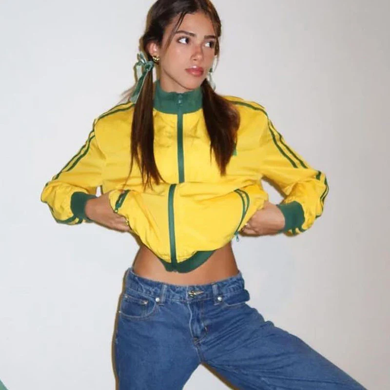 Oversized Yellow Vintage Windbreaker Coat - Image 3