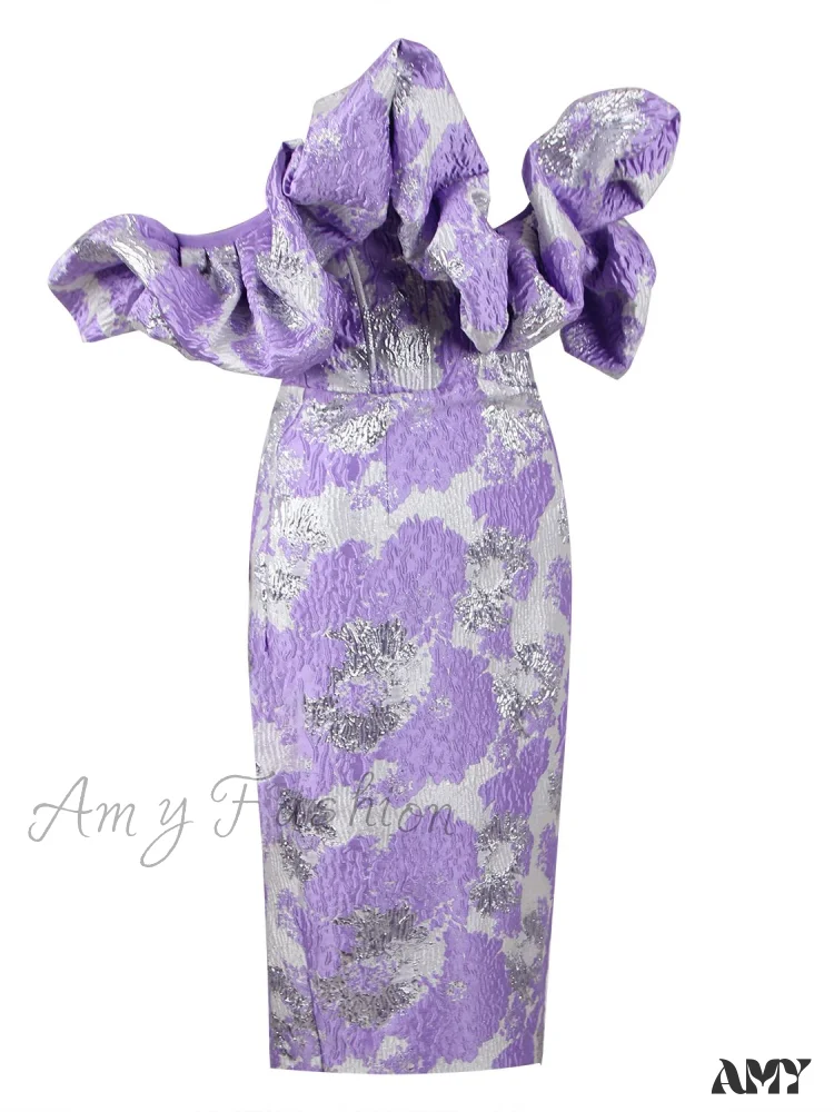 Amy Fashion - Party Dress Women Purple Bodycon Dress - Image 4