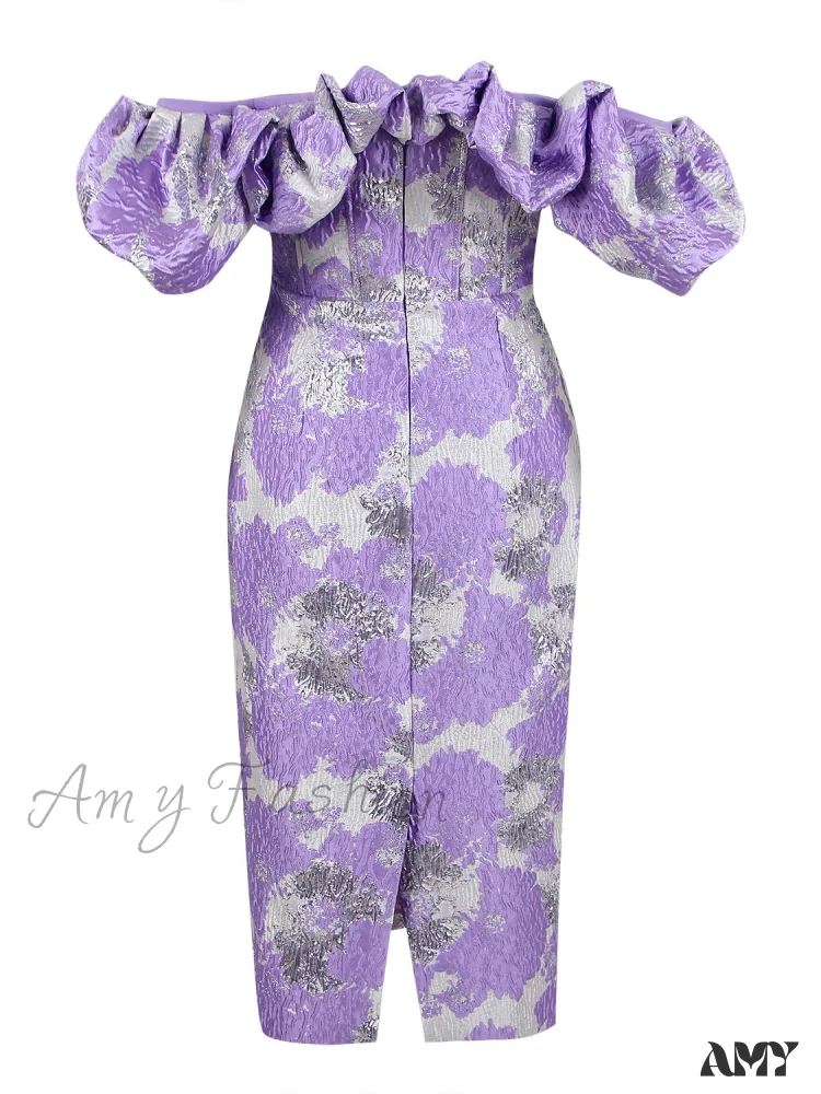 Amy Fashion - Party Dress Women Purple Bodycon Dress - Image 5