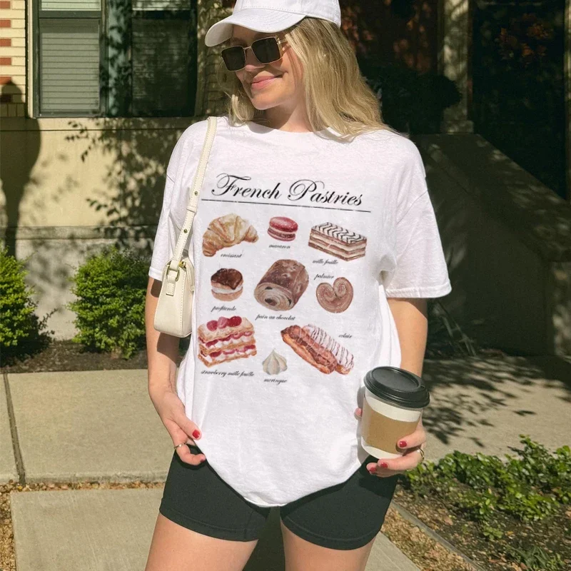 Pastry Graphic Loose Cotton T-shirt