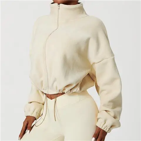 Patchwork Shirring Zipper Coat - Image 5