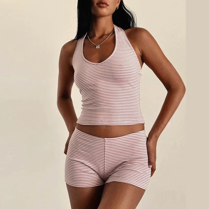 Pink Ruffle Cotton Linen Pants Two Piece Set