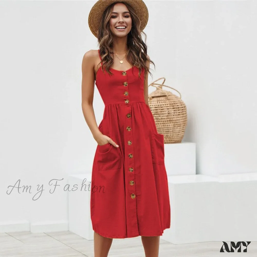 Amy Fashion - Casual Print Beach Dress