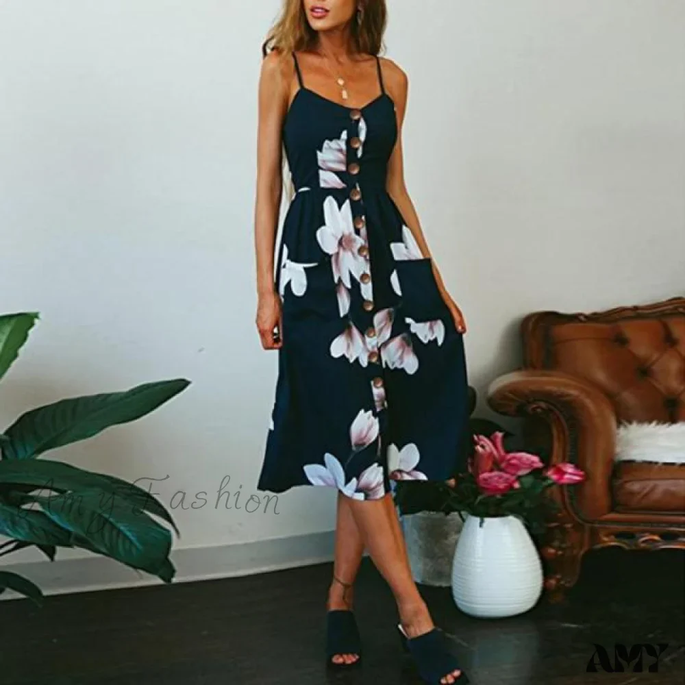 Amy Fashion - Casual Print Beach Dress - Image 16