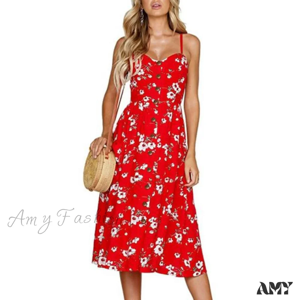 Amy Fashion - Casual Print Beach Dress - Image 19