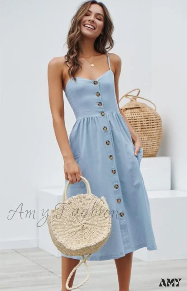 Amy Fashion - Casual Print Beach Dress - Image 20