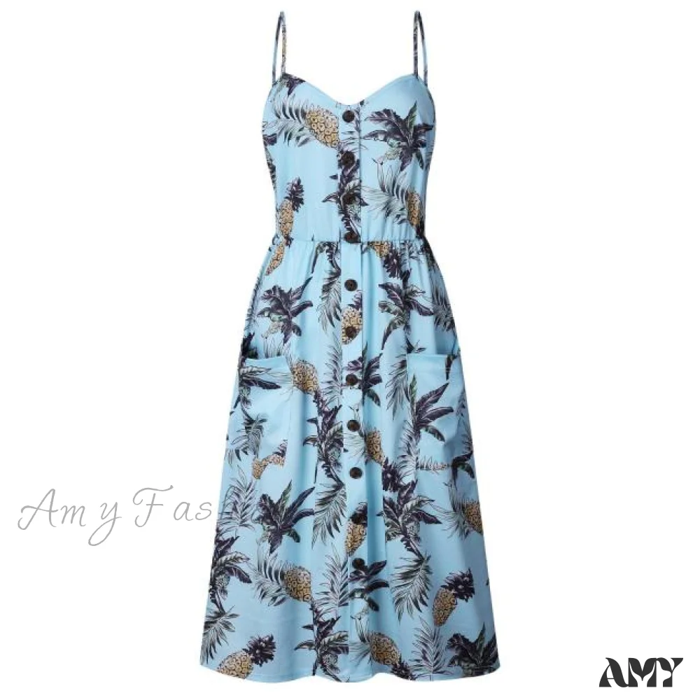 Amy Fashion - Casual Print Beach Dress - Image 4