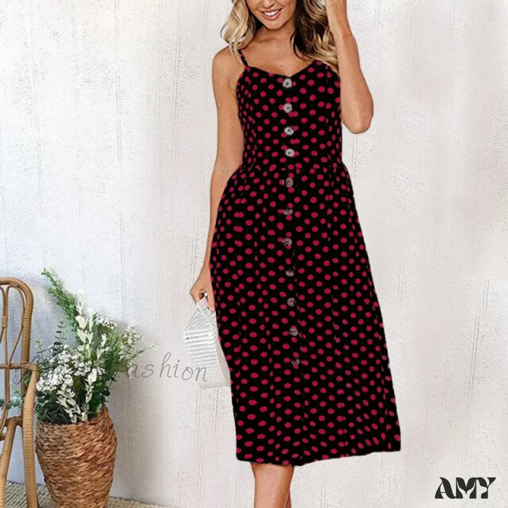 Amy Fashion - Casual Print Beach Dress - Image 5