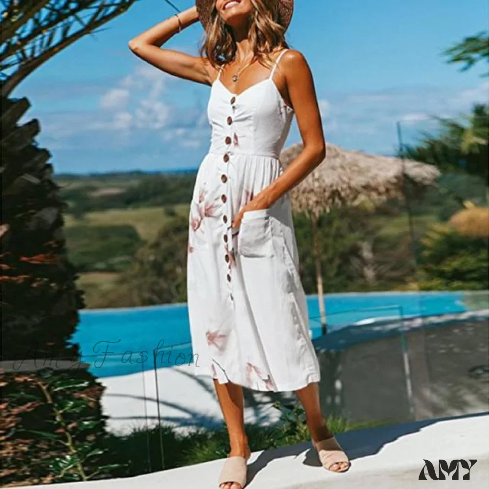 Amy Fashion - Casual Print Beach Dress - Image 7