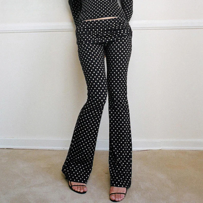Polka Dot Slim Bootcut Pant