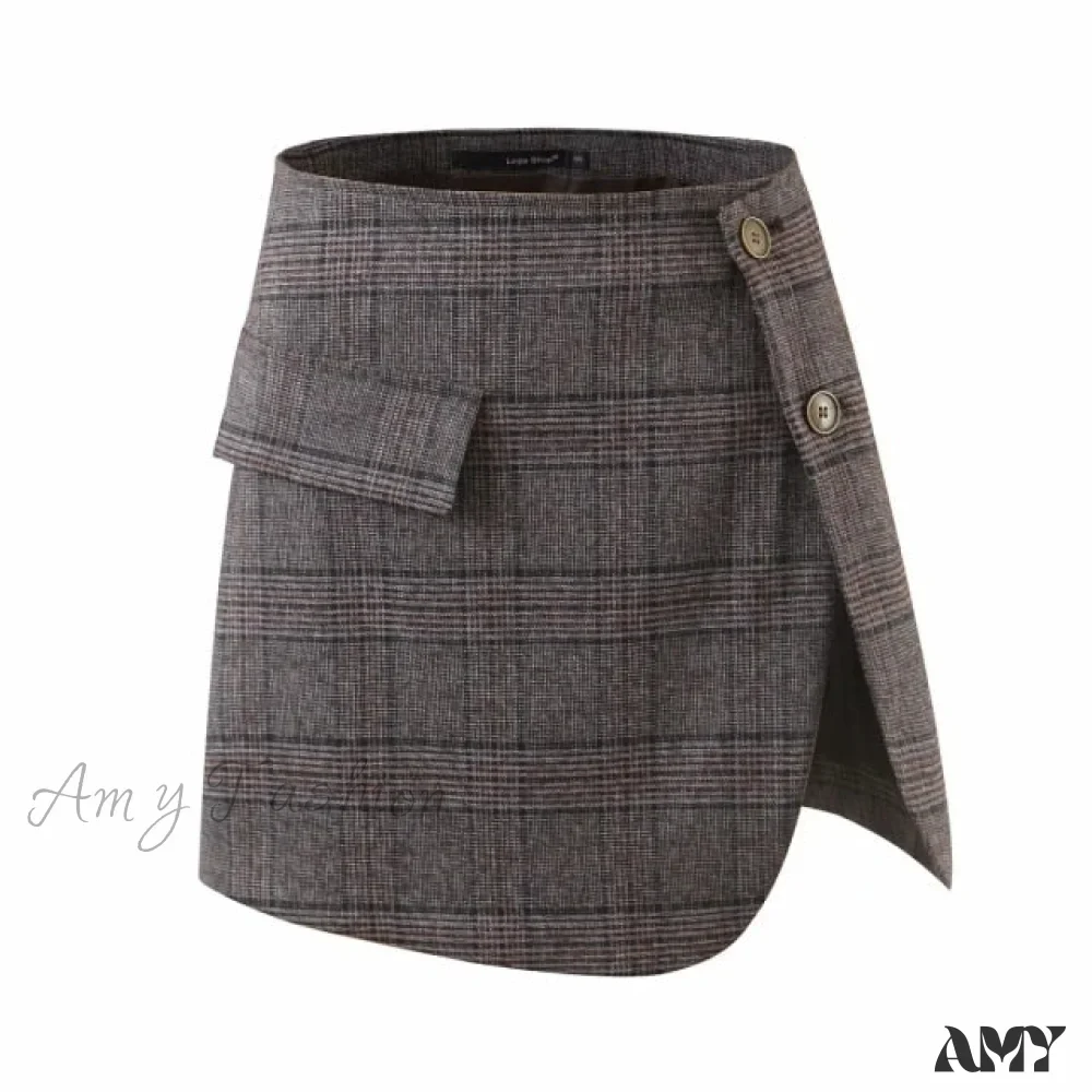 Amy Fashion - Tweed Sexy Office Split Short Blazers Fashion Suits - Image 6