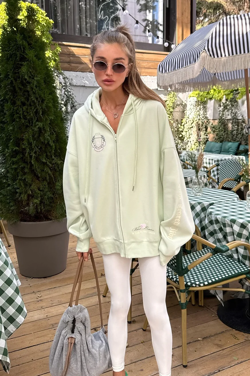 Retro Embroidered Zip-Up Hoodie - Image 2