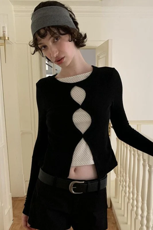 Romantic Cotton Cropped Long Sleeve Fitted Base Layer - Image 6
