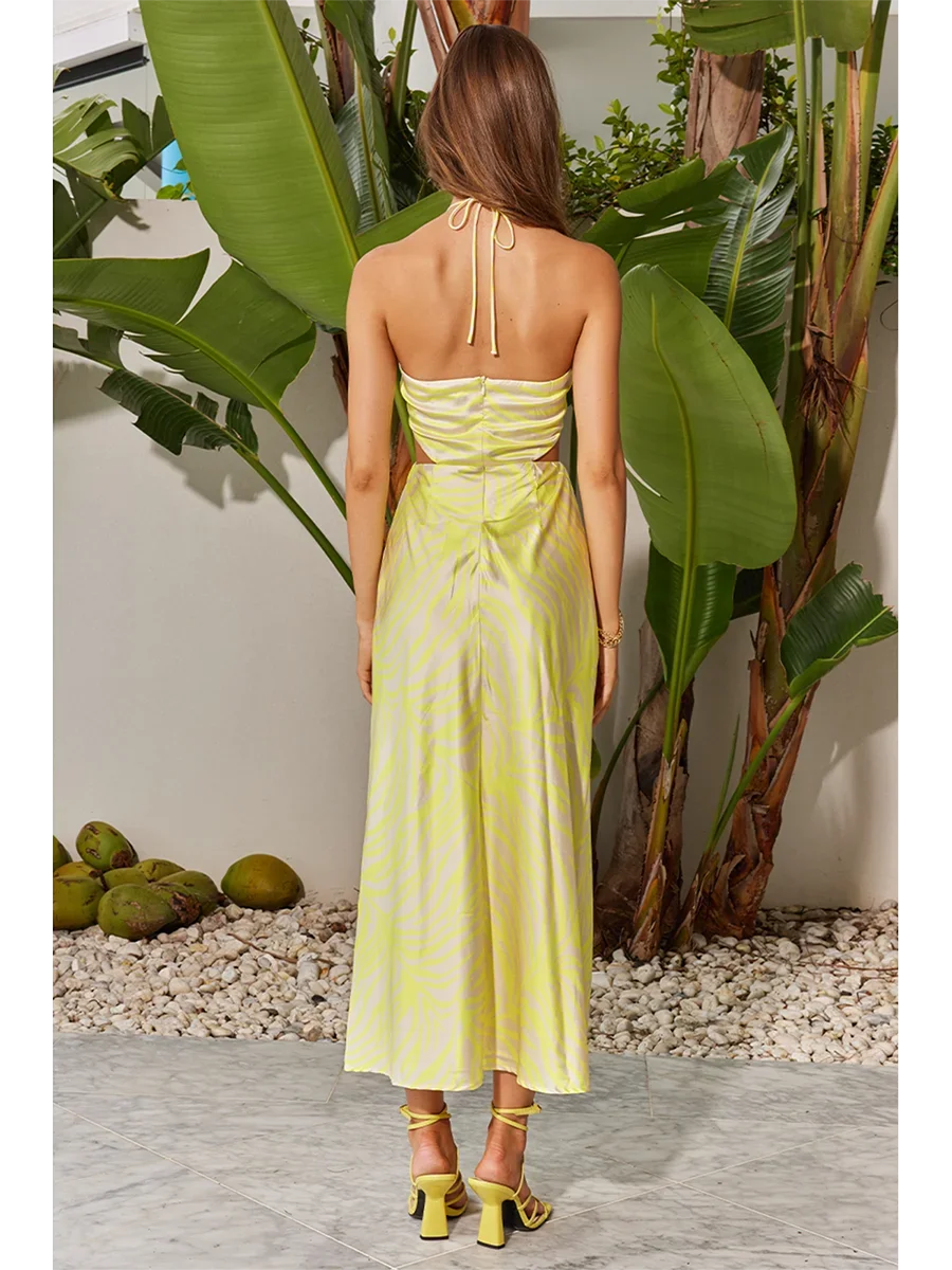 Ruched Zebra Floral A-Line Vacation Dress - Image 5