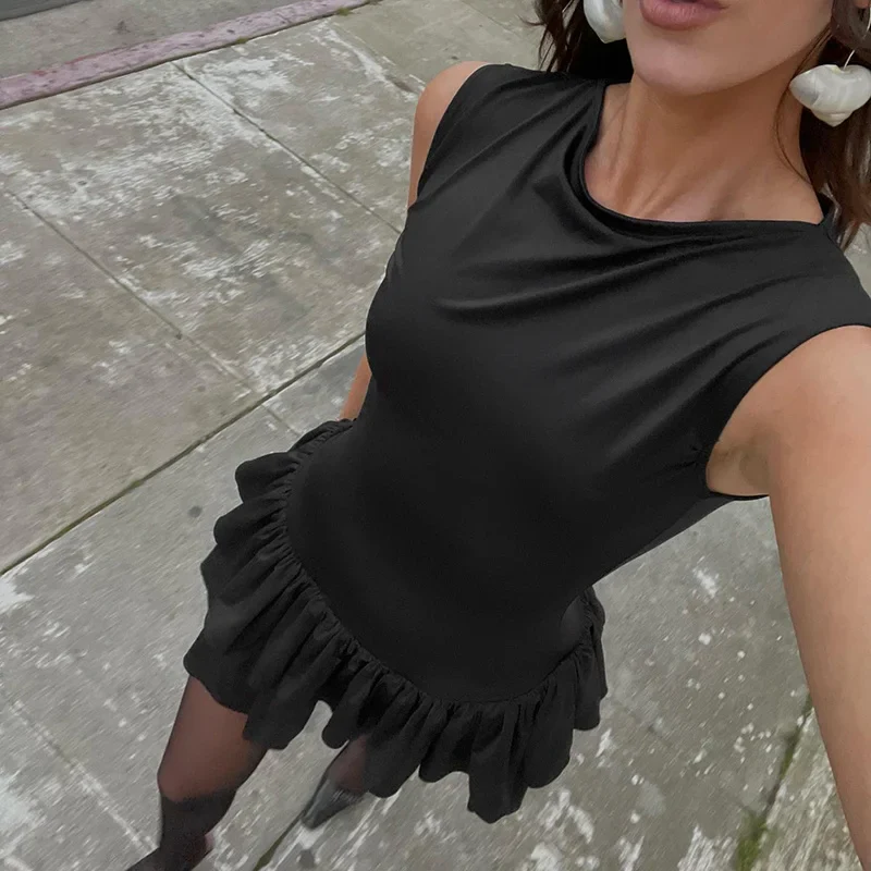 Ruffle Tiered Tank Mini Bodycon Dress - Image 2