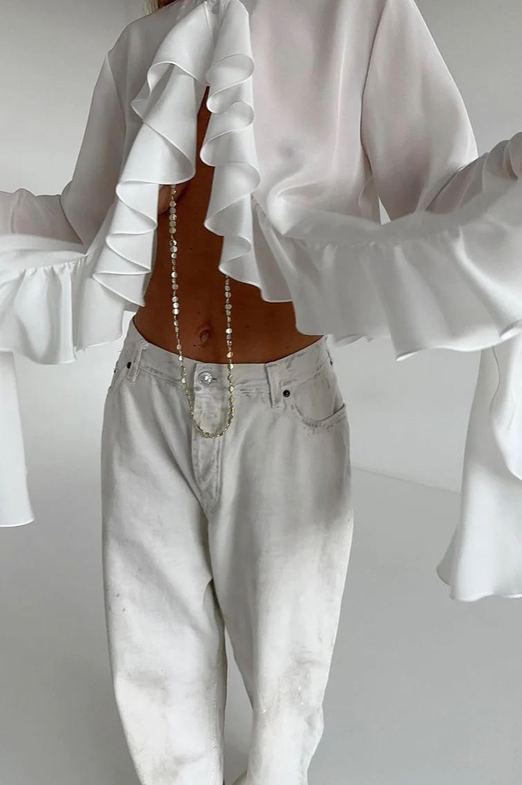 Ruffled Long-Sleeve Elegant Blouse - Image 5