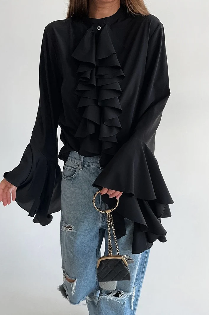 Ruffled Long-Sleeve Elegant Blouse - Image 8