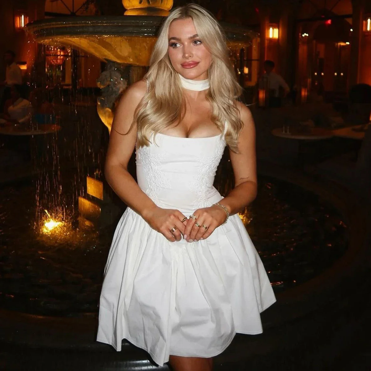 Ruffles Lace Backless Ball Mini Dress - Image 4
