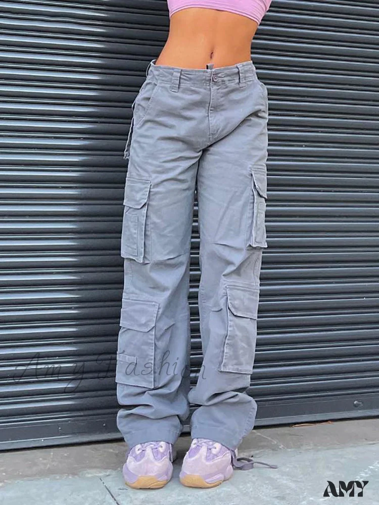 Amy Fashion - Vintage Grey Cargo Pants - Image 5