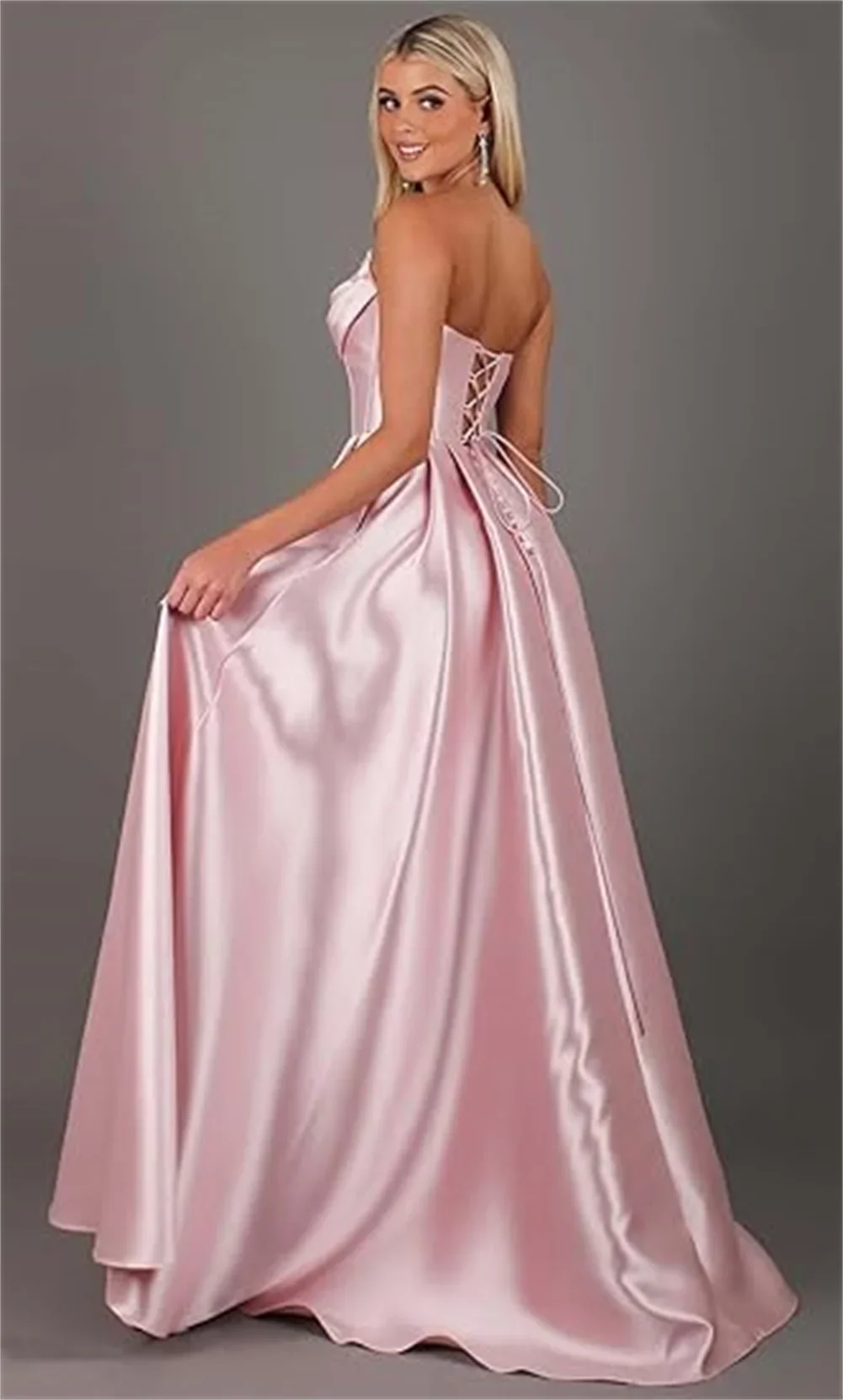Satin Slit Corset White Vacation Dress