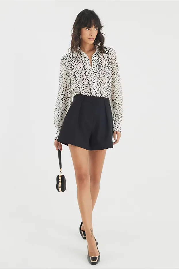Satin-Texture Draped Long-Sleeve Versatile Blouse - Image 4