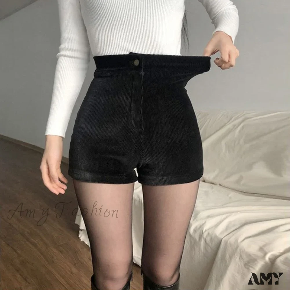 Amy Fashion - Sexy Black PU Fashion Casual Shorts - Image 7