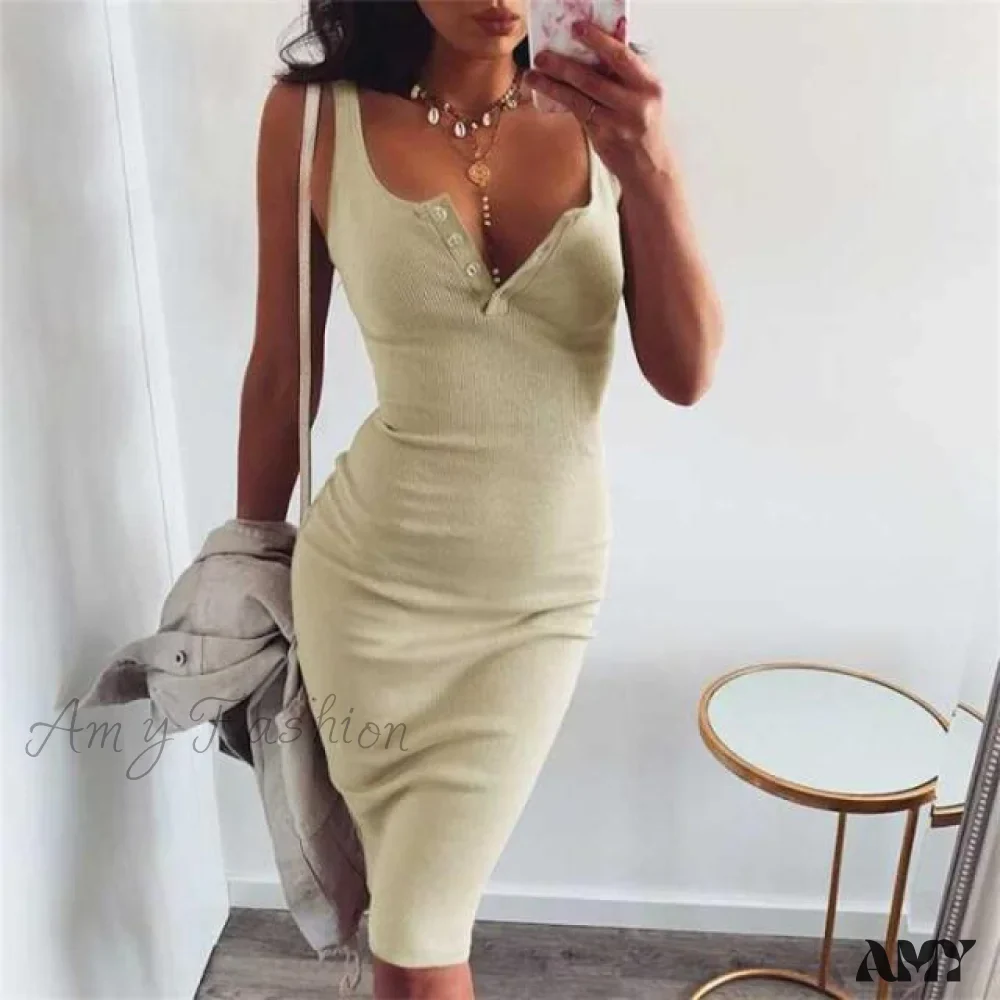 Amy Fashion - Sexy Bodycon Sleeveless Slim Strap Party Dresses - Image 4