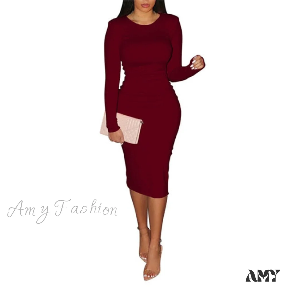 Amy Fashion - Sexy Club Elastic Elegant Pencil Dresses - Image 8