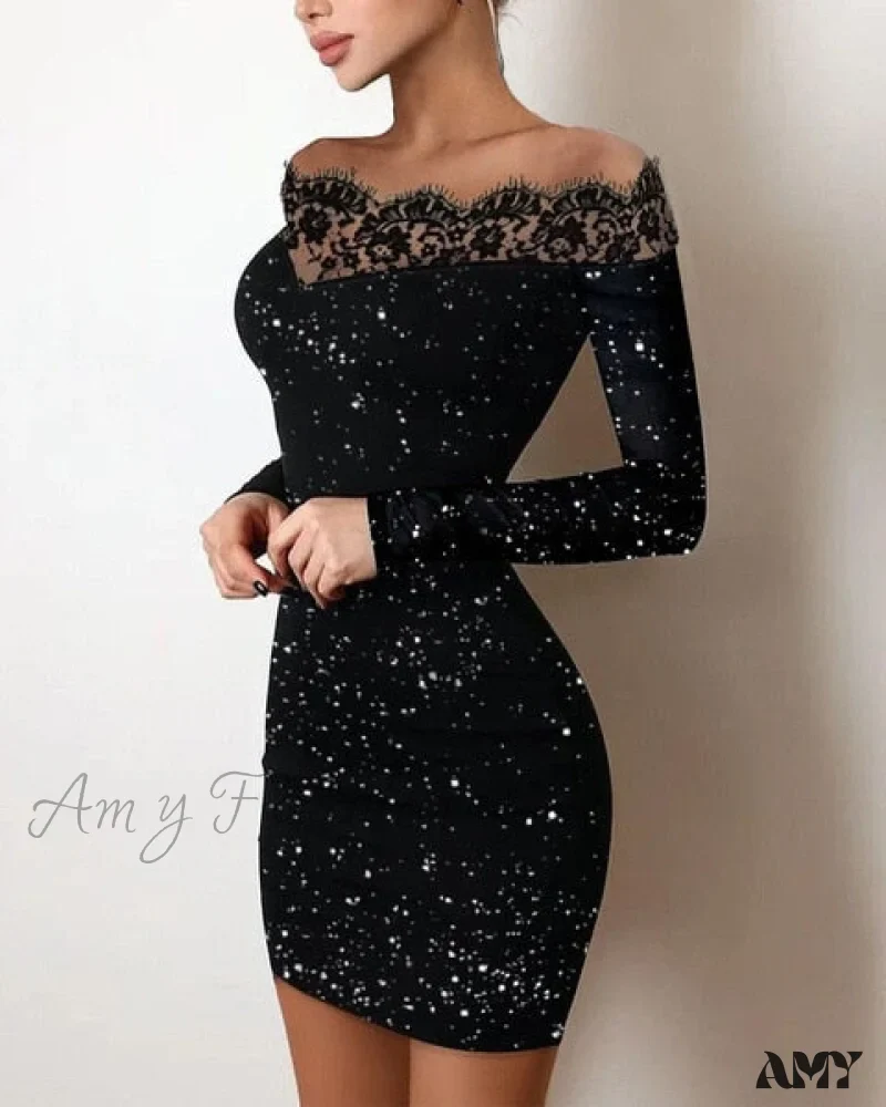Amy Fashion - Off Shoulder Bodycon Bag Hip Elegant Party Lady Dresses - Image 6