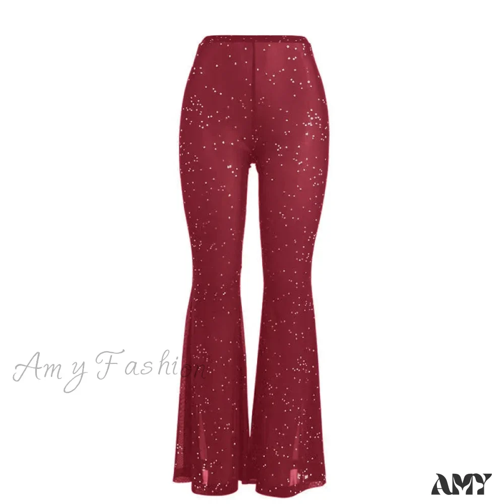 Amy Fashion - Sexy Mesh See-through Trouser - Image 13