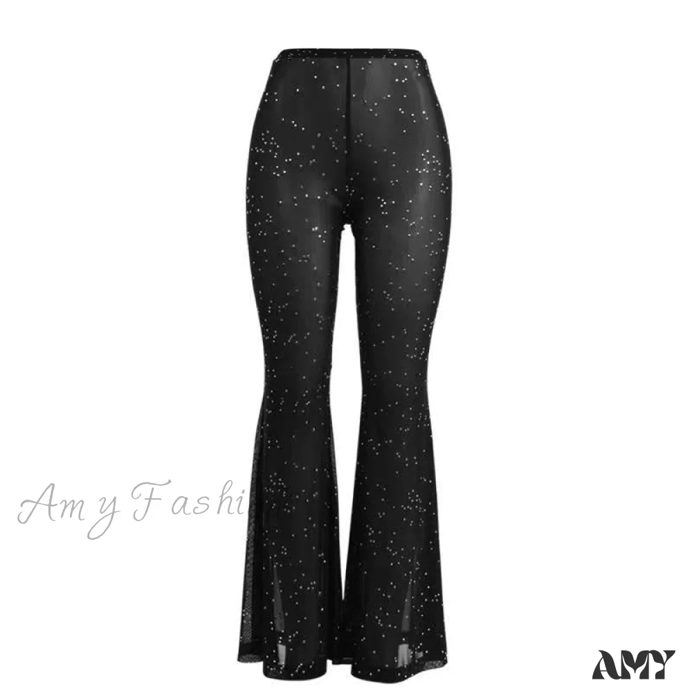 Amy Fashion - Sexy Mesh See-through Trouser - Image 5
