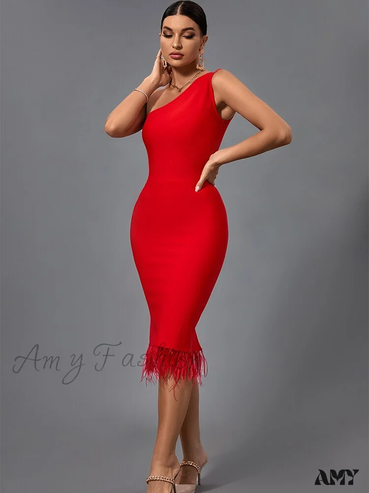 Amy Fashion - Sexy One Shoulder Evening Club Party Dress - Image 5